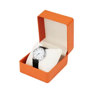 新着PUレザー時計ボックス高級ケースメーカーOEM ODMシングルカスタムロゴ時計ボックス