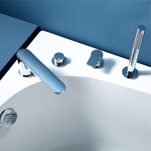 Bañera de esquina (disponible en esquina izquierda o derecha), bañera acrílica ovalada independiente, bañera de spa resistente antiamarilleo para pared. - Product Image 5