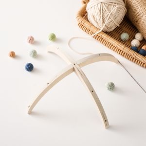 Colgador móvil de madera hecho a mano para bebé, decoración de guardería para recién nacido, accesorios orgánicos naturales, <span class=keywords><strong>arco</strong></span> de cuna - Product Image 2