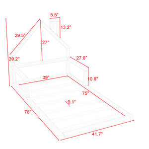 Estructura de cama de madera para niños con cabecero en forma de casa y plataforma de almacenamiento cama para dormitorio muebles de Hotel litera cama para niños - Product Image 2