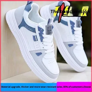 Chaussures de course pour hommes d'été, empeigne en mesh, fermeture à lacets, imperméables, antidérapantes, légères, tendance, baskets décontractées blanches - Product Image 6