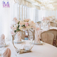 Support de fleurs rond en métal doré moderne MILE pour centre de table de mariage, décoration de 50 cm de diamètre