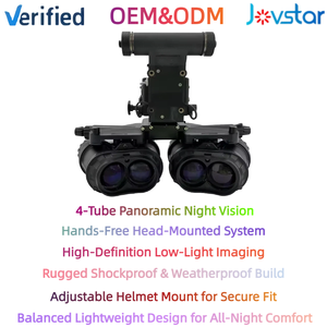 แว่นมองกลางคืนแบบพาโนรามา NVG High FOM สี่หลอด Gen2+ Gen3 ฟอสเฟอร์สีขาว/เขียว สำหรับการปฏิบัติการทางยุทธวิธี JV-NVF201 Tactical Goggle - Product Image 3