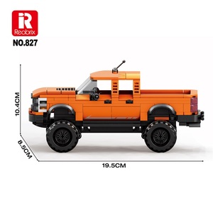 Venta al por Mayor de 423 Piezas de Ladrillos de Construcción Todoterreno Color Naranja, Reobrix NO.827, Camioneta Estilo F-150 con Ruedas Grandes, Juguete de Bricolaje para Adultos y Adolescentes - Product Image 2