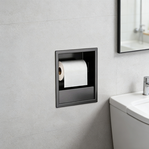 Porte-papier toilette mural encastré en acier inoxydable moderne, étagère pour papier toilette, niche pour salle de bain d'hôtel - Product Image 4