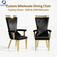 QIANCHENG – chaises de restaurant en cuir pu blanc moderne, tufté de mariage, chaises de salle à manger en or, chaise de salle à manger d'hôtel vip à vendre