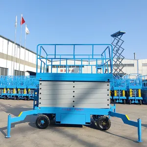 Good Price 11m Lifting Height Semi Electric Aerial Working Scissor Lifting Platform Mobile Table