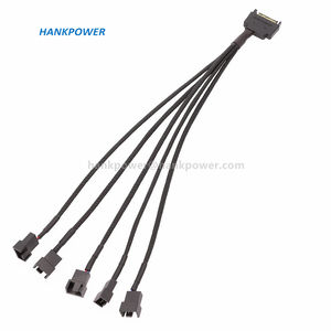 Cable de alimentación de nailon trenzado Sata de 15 pines a <span class=keywords><strong>3</strong></span>/4 Pines, Cable divisor de ventilador Sata a PC - Product Image 1