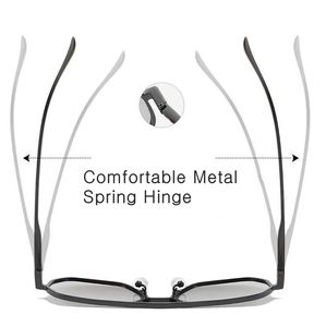 แว่นตากีฬาคุณภาพสูง กรอบโลหะผสมขนาดใหญ่ บานพับสปริง แผ่นรองจมูกสวมใส่สบาย แว่นกันแดดโพลาไรซ์ HD UV400 สำหรับนักบิน - Product Image 3
