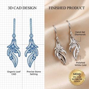 Pendientes Clásicos de Oro Sólido de 9K/14K/18K con Cuatro Garras y Diamante de Laboratorio Redondo Brillante para Joyería Minimalista - Product Image 1