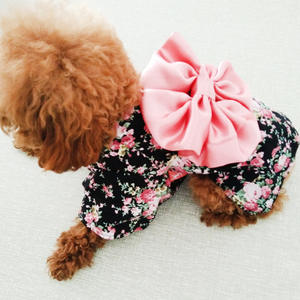 Gaun Natal hewan peliharaan Kimono Jepang kartun lucu mewah untuk anjing besar Musim Dingin ramah lingkungan rok busur bunga katun - Product Image 6