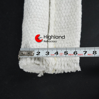 Cordon en fibre céramique durable 1260C, joint réfractaire haute densité 45% Al2O3, isolation thermique, cordon tressé pour four à aluminium