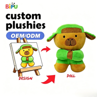 Fabricant OEM, personnalisation sur mesure, jouet en peluche, rembourrage en coton PP doux, logo brodé, animaux en peluche de 30 cm, poupées en peluche