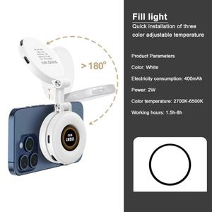 Mini <span class=keywords><strong>anneau</strong></span> <span class=keywords><strong>lumineux</strong></span> LED pliable magnétique pour téléphone, idéal pour l'enregistrement, le maquillage, les vidéoconférences et les vlogs, compatible avec tous les téléphones - Product Image 5