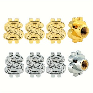 Tapa de Válvula Dollar Dorada de Acero Inoxidable para Neumáticos sin Cámara, Mejora y Reequipamiento para Automóviles - Product Image 3