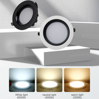 Encastré 110v 120v Dimmable Lampes pot lumière 4 ''6 pouces 9w 12w 5cct 3cct led panneau lumineux avec boîte de jonction en métal downlight