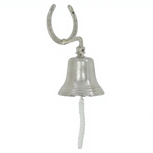 Cloche murale décorative en métal en forme de fer à cheval, clochettes argentées pour événements et fêtes, articles de décoration de jardin pour Noël - Product Image 1