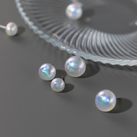 Boucles d'oreilles en argent S925, géométriques, sirène, princesse, perles synthétiques