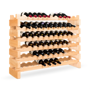 Portabottiglie in Legno Massiccio, Capacità 30-39 Bottiglie, Design Moderno e Durevole, Arredamento per la Casa - Product Image 1