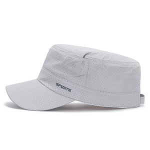 Sports Cap <b>Light</b> Gray Perforated Breathable Quick-drying Flat-top Summer <b>Hat</b> Adult Sunscreen Protection - Product Image 2