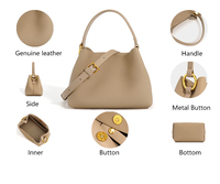 3245 -1 Sac Fourre-tout en Cuir de Vachette pour Femme, Petit Sac à Main de Travail, Offres Black Friday pour Femmes, en Cuir avec Fermeture Éclair