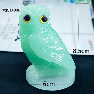 <b>Crystal</b> Owl Resin Figurine Amethyst Citrine Rose Quartz Imitation Jade Home Decoration Office Desktop Gift Artistic <b>Animal</b> Shape - Product Image 3