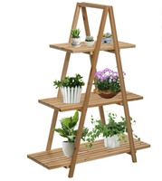 Support à plantes en bois à trois niveaux, étagère triangulaire pour plantes, présentoir multi-niveaux pour pots de fleurs, pour balcon intérieur, jardin