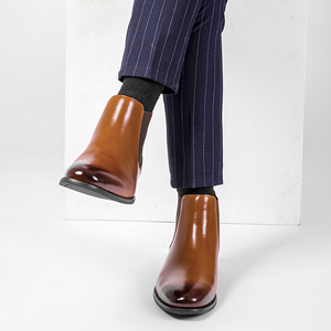 Bottes en <span class=keywords><strong>cuir</strong></span> élégantes de haute qualité pour hommes, bottes <span class=keywords><strong>Chelsea</strong></span> classiques de bureau, chaussures formelles pour hommes, bottes de soirée pour hommes - Product Image 2