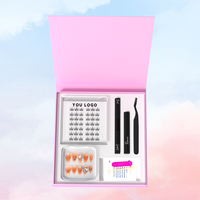 Kit d'extension de cils pré-découpés en segments C et D, faits à la main, de luxe, en acrylique, avec étiquette privée, et kit de cils en grappe personnalisés