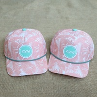 Casquettes de golf unisexes à 5 panneaux, perforées au laser, entièrement imprimées, avec logo brodé personnalisé, à la mode, pour le sport d'été, avec cordon