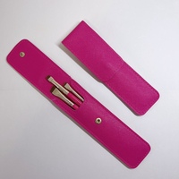 Pochette de rangement pour pinceaux cosmétiques de luxe, petite capacité, en cuir PU tendance, pour kit de maquillage de voyage