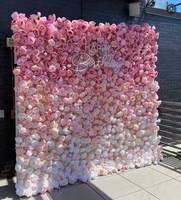 Mur de fleurs artificielles haut de gamme aux couleurs vives, enroulable et réutilisable, pour la location par les entreprises de mariage