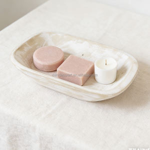 수제 빈티지 화이트 우드 기도용 도우 볼, 캔들 컨테이너, 가정용 장식용 도우 볼 - Product Image 5