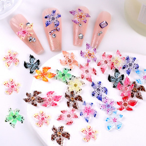 20 unids/bolsa DIY accesorios suave 3D flor Nail Art Charms diseño suave decoración de uñas para adaptarse a la superficie de uñas curada - Product Image 1