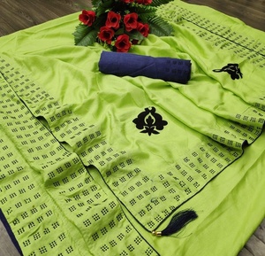 Sari Indio de Seda para Bodas, Diseño Moderno, Lavable, Precio Bajo, Venta al por Mayor, Multicolor, Ropa Étnica para Fiestas de Mujeres - Product Image 5