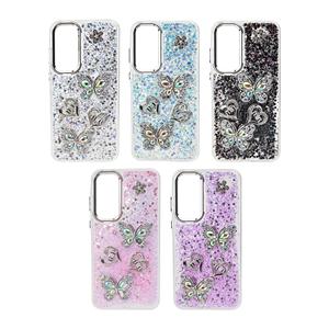 Nouveau produit 2026 LIANGYAN Accessoires papillon en époxy avec cadre de lentille électro-plaqué Étui de téléphone pour téléphone portable - Product Image 1