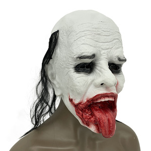 Máscara de Látex de Halloween, Diseño de Terror, Blanco y Negro, Impermanencia, Accesorio de Disfraz para Festival de Fantasmas - Product Image 4