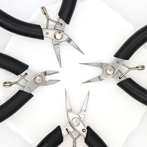 <b>Pliers</b> <b>Set</b> Stainless Steel For Diy Jewelry Making Tools With Black Handle Tapered Tip Diagonal And Needle Nose <b>Pliers</b> - Product Image 3