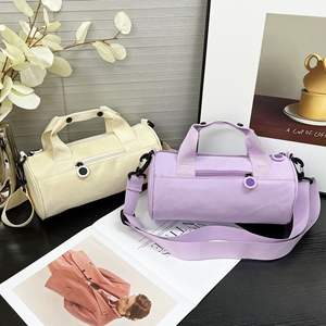 Sac de sport cylindrique pour hommes, en tissu Oxford, 20-35L, fourre-tout de voyage, bandoulière, couleur unie, printemps 2023 - Product Image 2