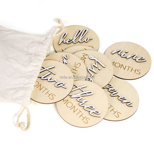 Cartes jalons pour bébé 3D en couches découpées au laser Annonce de nouveau-né à suspendre au mur «Bonjour <span class=keywords><strong>le</strong></span> <span class=keywords><strong>monde</strong></span>» pour la première année de bébé - Product Image 2