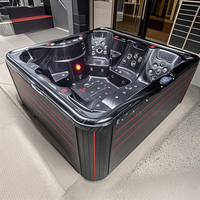 Quadratischer 6-Personen-Hotel-Spa-Außenwhirlpool mit Fernseher, blauer Acryl-Freistehender Whirlpool, Kryotherapie mit Smart-TV