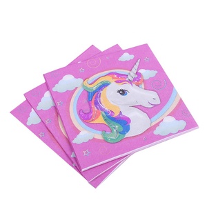 Accessoires de décoration, fournitures de fête, licorne rose fantastique, ensemble de vaisselle pour fête d'anniversaire d'enfants - Product Image 6