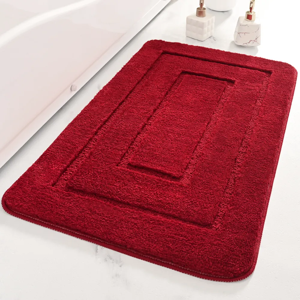 YFL personnalisé doux absorbant en peluche tapis de bain en microfibre sèche rapidement luxe lavable en machine tapis de salle de bain tapis de bain