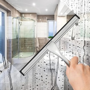Stainless Steel Shower Squeegee for Shower Doors with <b>Hooks</b> Household Bathroom Window Mirror Glass Cleaning Tool for Home - Product Image 1