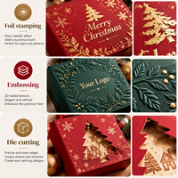 Boîte cadeau en papier rigide personnalisée pour Noël avec poignée en ruban, fabricant de boîtes d'emballage de luxe pour les fêtes