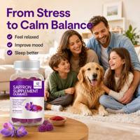 Gummies au safran Qbioflex en marque privée, compléments de safran 10-en-1 pour enfants et adultes, favorisent la tranquillité d'esprit, la concentration et le sommeil
