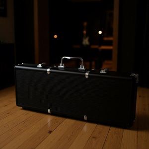 Aluminum Alloy Black 500 Type Chip Box for <b>Entertainment</b> and Leisure Chip Poker Dice Box, Chess Box Carrying case - Product Image 1