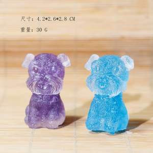 Cailloux en cristal naturel Petit chien en résine Articles de décoration et ornements Artisanat en résine - Product Image 3