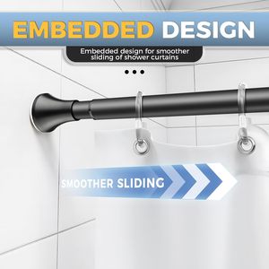 Adjustable Stainless Steel Bathroom 110-120cm <b>Extendable</b> Shower Curtain Rod No Drill Telescopic Tension Pole - Product Image 6