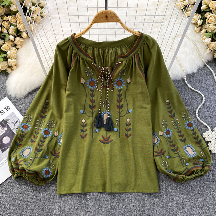 Shop Our Collection of Long Sleeve Floral Embroidery Tops